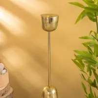 Подсвечник "Факел" алюминий 38 см, цв. золото