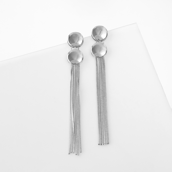 Серьги висячие &laquo;Водопад&raquo; айва, цвет серебро, 10см