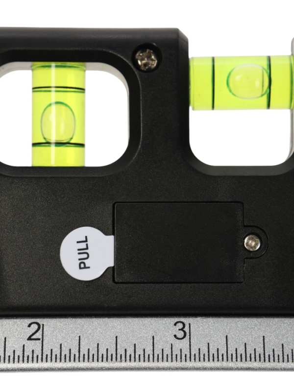 Уровень универсальный 4 в 1 ТУНДРА, лазерный, пузырьковый, рулетка 2.5 м, линейка 150 мм