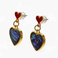 Серьги &laquo;Галиотис&raquo; сердце, цвет зелёный в золоте