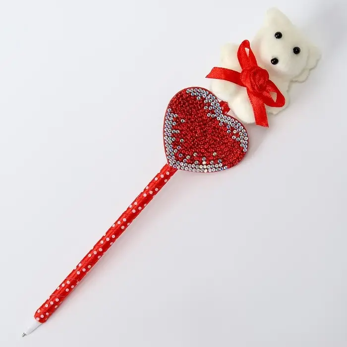 Ручка &laquo;Сердце с мишкой&raquo;, синие чернила