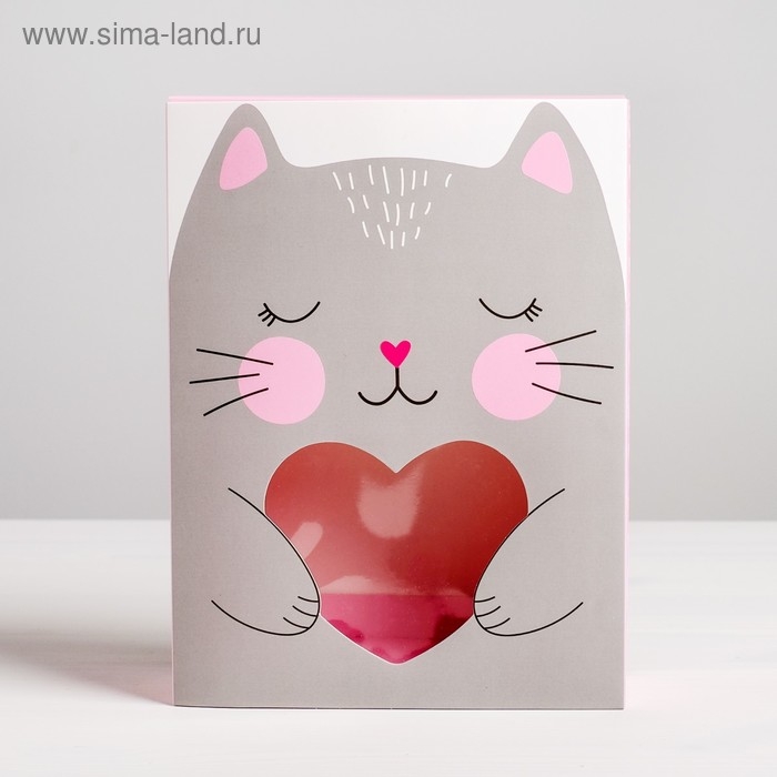 Коробка кондитерская, упаковка, &laquo;Котик&raquo;, 20 х 15 х 5 см