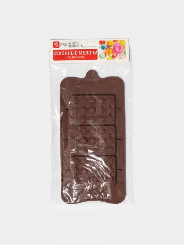 Форма для шоколада Доляна &laquo;Мини-шоколадки&raquo;, силикон, 22&times;11&times;1 см, 3 ячейки, коричневая