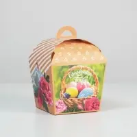 Коробка кондитерская складная, упаковка &laquo;Счастливой Пасхи&raquo;, 17 х 17 х 26 см