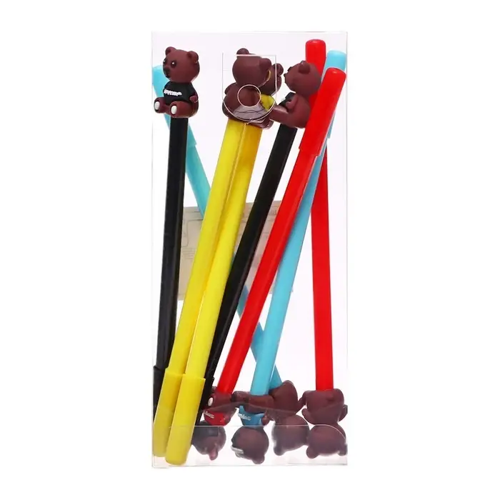 Ручка - прикол гелевая &laquo;Стильный медведь&raquo;, синий стержень, МИКС