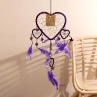 Ловец снов "Пять фиолетовых сердец" 0,7х16х45 см