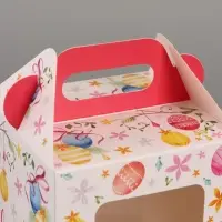 Пасхальная коробочка с окном и с ручкой "Светлой Пасхи" 10 х 10 х 15 см