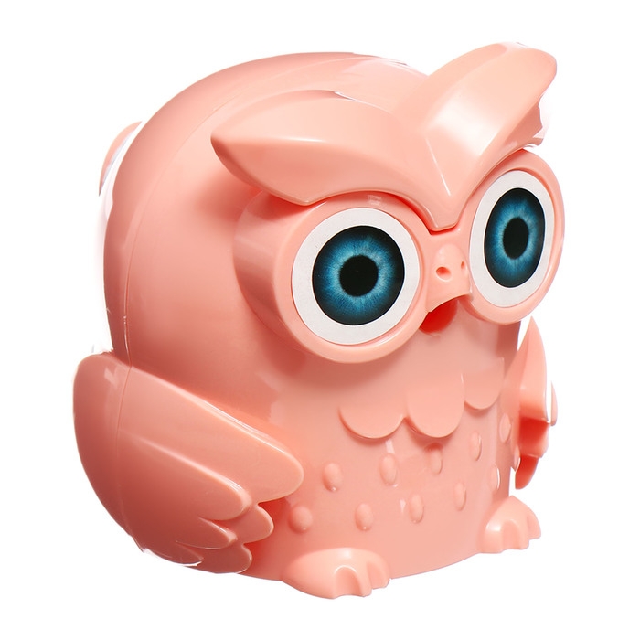 Точилка механическая с контейнером Сова Персиковая