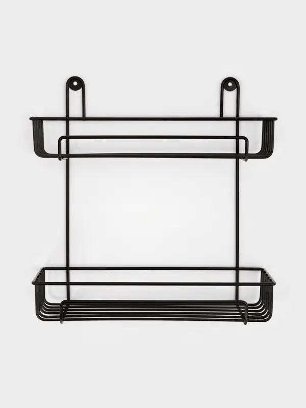 Полка для ванной прямоугольная, 2-х ярусная, 29*12,5*30 см, цвет черный