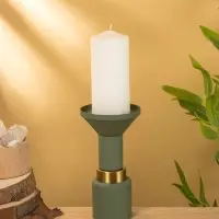 Подсвечник на 1 свечу текстурный "Болотный" 10,5х10,5х20 см