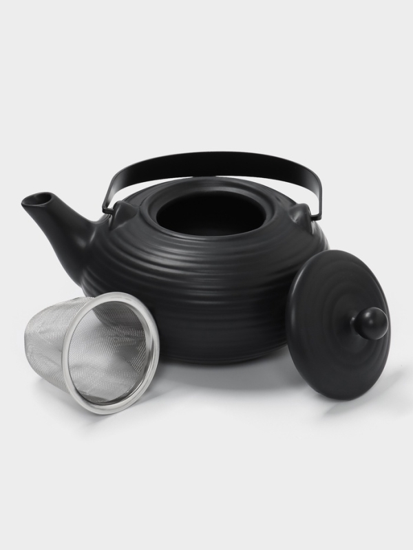 Чайник заварочный с ситом 0,75 л, Magistro Black Swan, черный