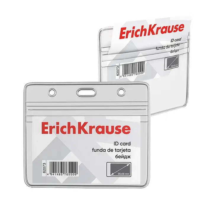 Бейдж горизонтальный 95&times;58 мм, ErichKrause, без держателя, прозрачный