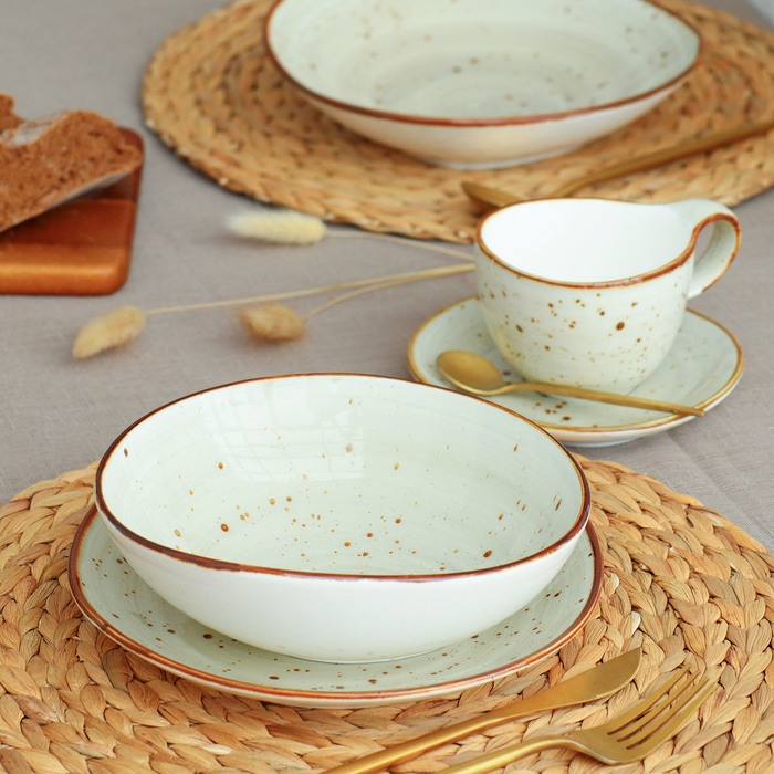 Тарелка глубокая фарфоровая Samold &laquo;Хорека Графит&raquo;, 750 мл, d=21 см