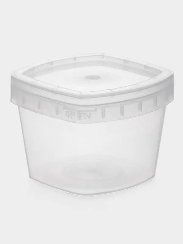 Контейнер пищевой ПластоС, 280 мл, d=11 см, h=7 см, с герметичной крышкой, пластик, прозрачный