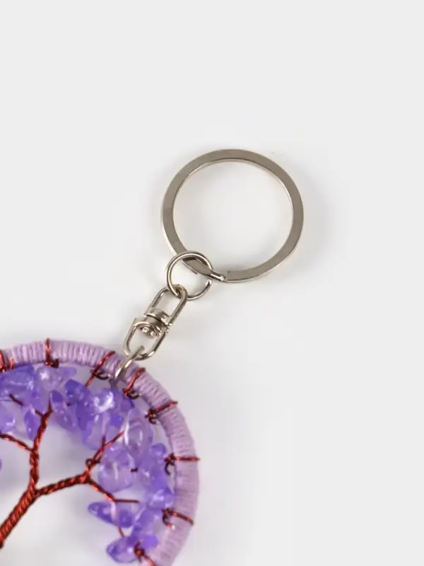 Брелок ловец снов "Древо" 19 см, цв. сиреневый