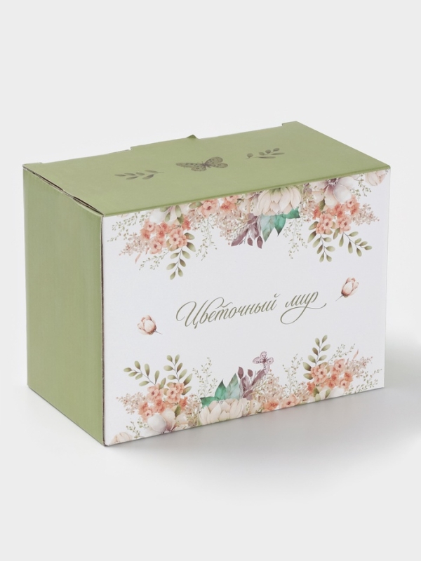 Масленка Доляна "Цветы" цвет белый  17х12х8,5 см