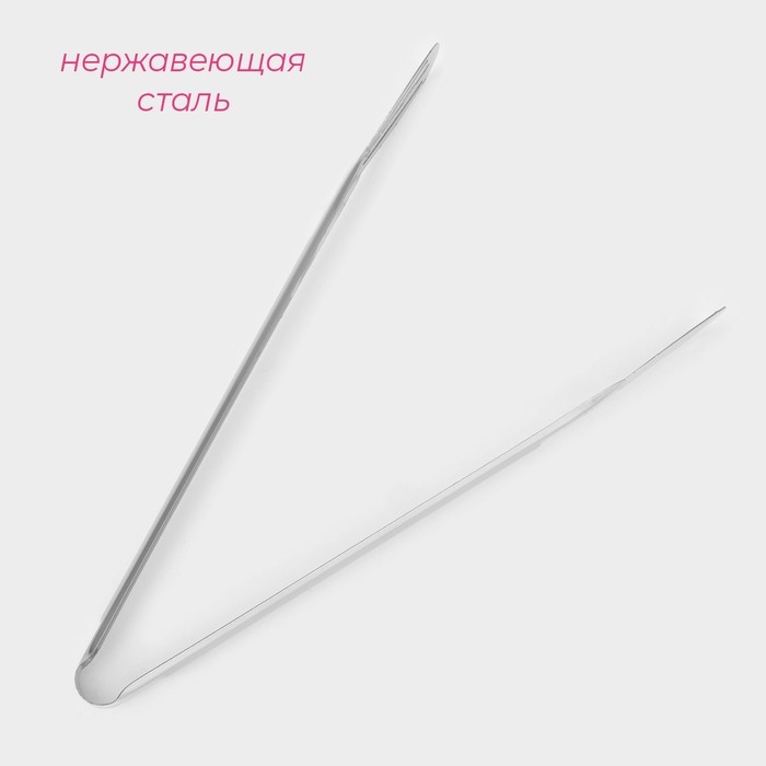 Щипцы кухонные Доляна &laquo;Лопатка&raquo;, 304 сталь, 28,5 см, цвет серебристый