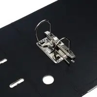 Папка-регистратор А4, 75 мм, Lamark, ПВХ, двухстороннее покрытие, металлическая окантовка, карман на корешок, собранная, черный/черный