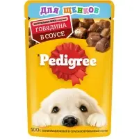 Влажный корм Pedigree для щенков, говядина в соусе, пауч, 85 г