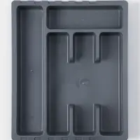 Лоток для столовых приборов раздвижной &laquo;Смарт&raquo;, тёмно-серый