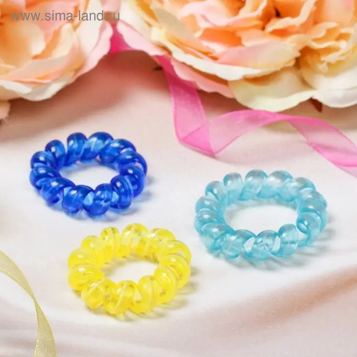 Резинка для волос "Пружинка" полоса, микс