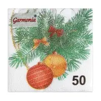 Салфетки новогодние бумажные &laquo;Новогодний кант&raquo; 1 слой, 24&times;24 см, 50 шт.