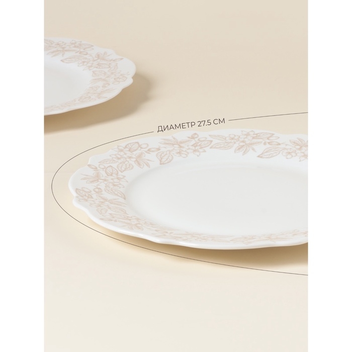 Тарелки SL Home &laquo;Аманде&raquo;, d=27,5 см, набор 2 шт, фарфор, белые