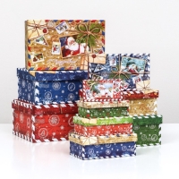 Набор коробок 10 в 1 "Почта от Деда Мороза", 30 х 19 х 11,5 - 12 х 6,5 х 4 см