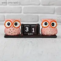 Деревянный календарь "Совы" МИКС 20х5х7 см