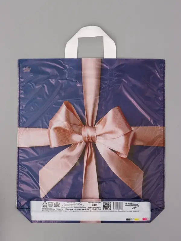 Пакет подарочный Бант Мокко 42 х 38 см 37 мкм