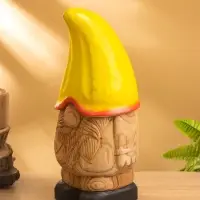 Сувенир "Гномик в жёлтой шляпе" дерево Джампинис 15х15х30 см