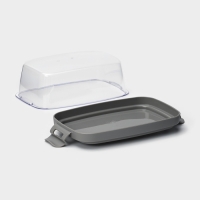 Маслёнка пластиковая &laquo;Летиция&raquo;, 16.5&times;10 см, цвет пыльно-серый