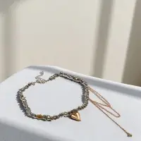 Колье "Сердце" водопад, цветной