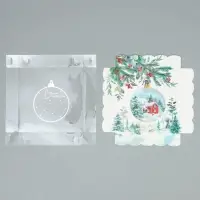 Коробка для кондитерских изделий с PVC крышкой &laquo;Зима&raquo;, 15 х 15 х 3 см