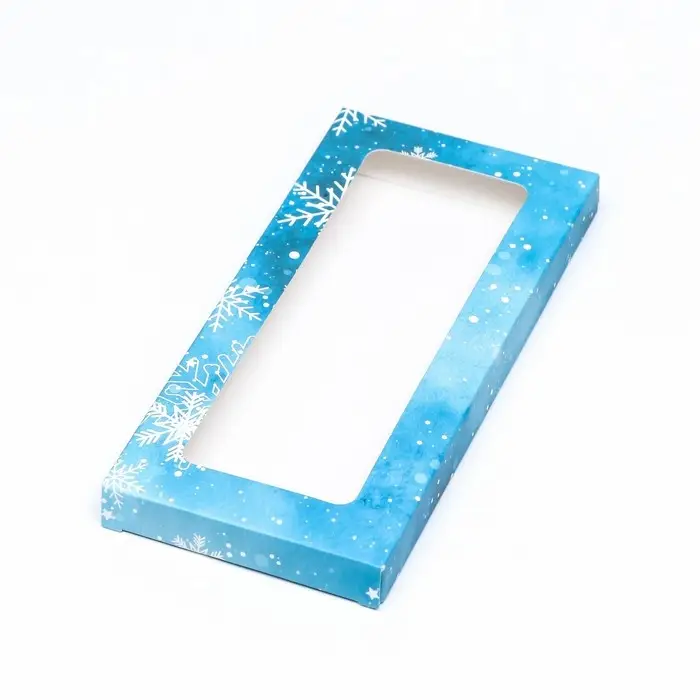 Коробка для шоколада с окном &laquo;Снежинки&raquo;, 17.1&times;8&times;1.4 см