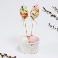 Декор на палочке пасхальный &laquo;Зайцы&raquo; 5 &times; 10 &times; 25 см