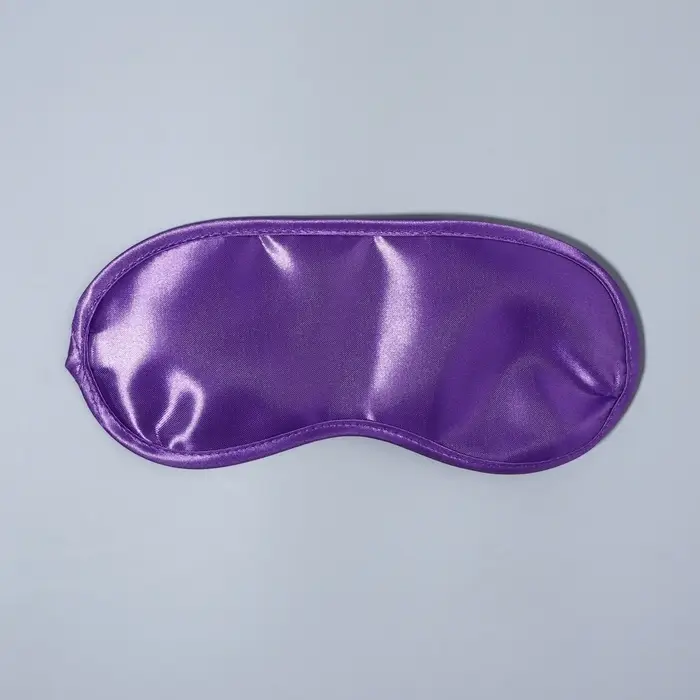 Маска для сна, сатиновая, резинка одинарная, 19&times;8.5 см, фиолетовая