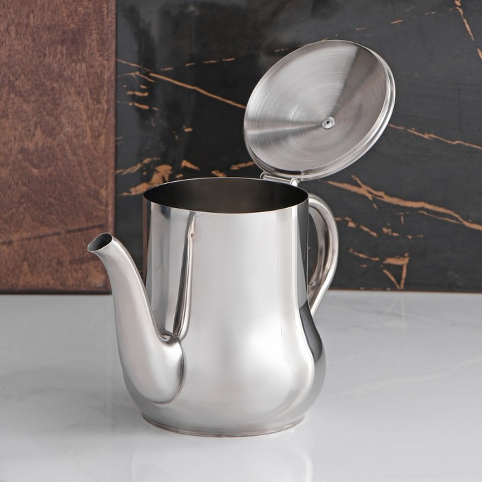 Чайник заварочный из нержавеющей стали &laquo;Султан&raquo;, 0,9 л, 201 сталь, цвет хромированный