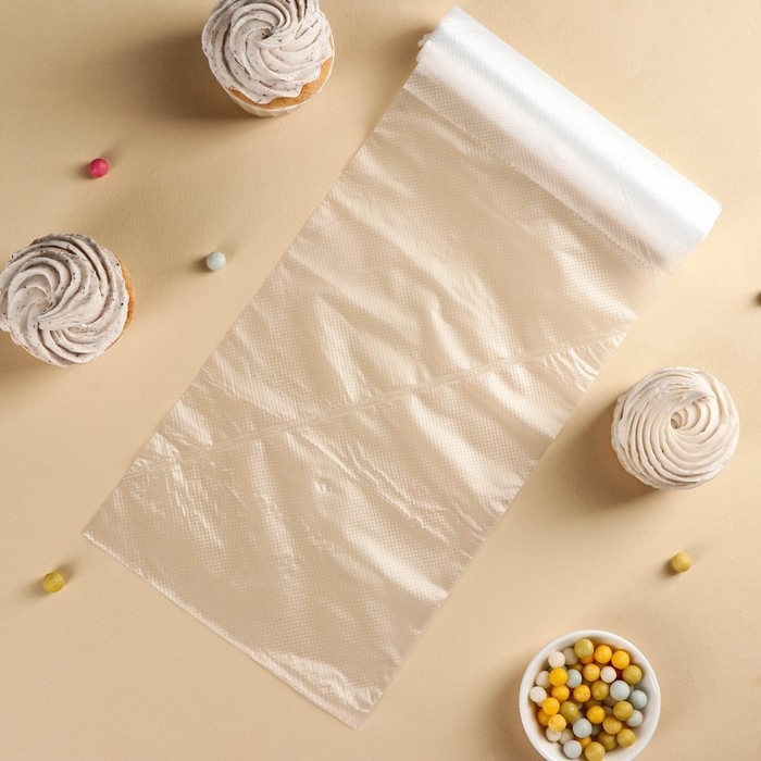 Кондитерские мешки в рулоне одноразовые, 18&times;27 см (размер S), 50 шт