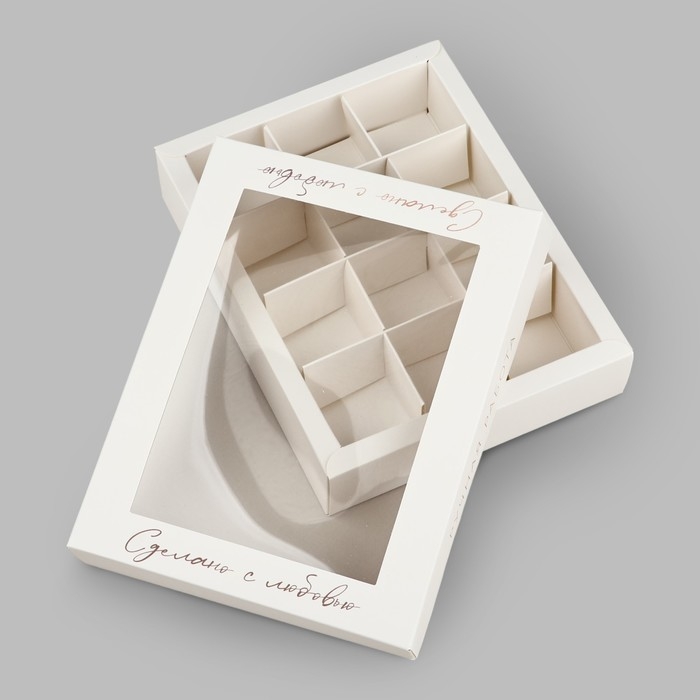 Коробка складная под 12 конфет &laquo;Ручная работа&raquo;, 14,4 х 18,4 х 3,8 см
