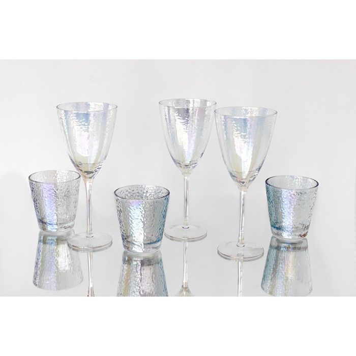 Бокал для вина стеклянный Magistro &laquo;Жемчуг&raquo;, 400 мл, 9,5&times;23 см, цвет перламутровый