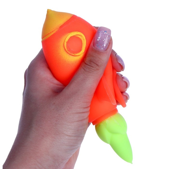 Антистресс сквиш мялка &laquo;Ракета&raquo;, с пастой, цвета МИКС, в шоубоксе