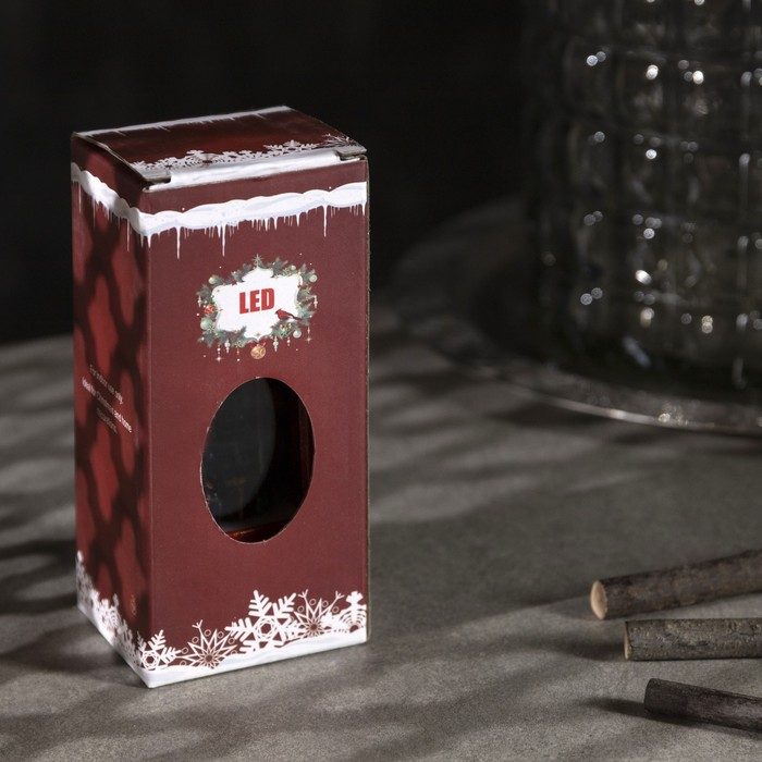 Светодиодная фигура &laquo;Ёлка в телефонной будке&raquo; 5.3 &times; 12 &times; 5.3 см, пластик, батарейки AG13х3 (в комплекте), свечение тёплое белое