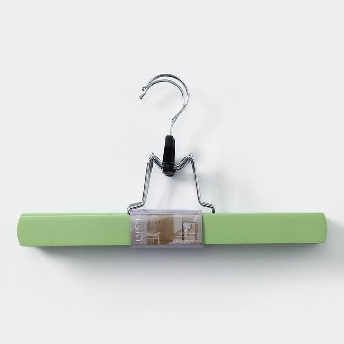 Вешалки для брюк и юбок LaDо́m Brillant, 30&times;17&times;2,4 см, 2 шт, деревянные, цвет фисташковый