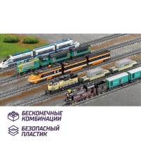 Конструктор ЖД &laquo;Рельсы со стрелками&raquo;, 6 элементов