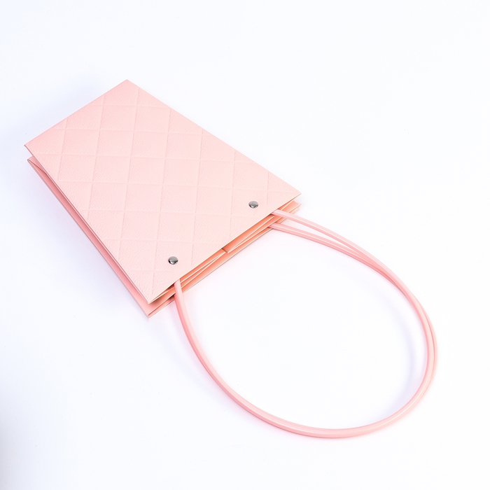 Сумка для цветов пудра влагостойкая, 17x17-11.5x11.5-20 см