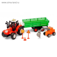 Трактор инерционный &laquo;Фермер&raquo;, с прицепом, цвета МИКС