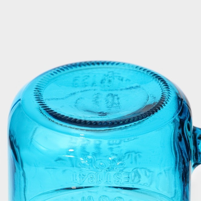 Кружка стеклянная с крышкой и трубочкой Доляна &laquo;Галерея&raquo;, 500 мл, 11&times;8&times;13,5 см, цвет МИКС