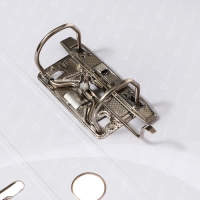 Папка-регистратор А4, 50 мм, Calligrata, ПВХ, тиснение "лен", металлическая окантовка, карман на корешок, собранная, серая, микс