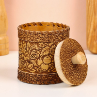 Туес для специй &laquo;Ягоды&raquo;, специи, 8х8х9 см, береста